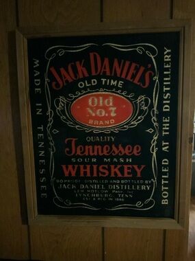 Jack Daniels Whiskey Bar Sign wood frame. Home, bar, mancave and more. Brand new